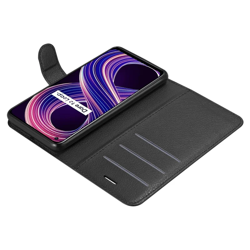 Cadorabo Hülle kompatibel mit Realme 8 5G / V13 / Q3 / Q3i / Narzo 30 5G Schutzhülle mit Magnetverschluss, Standfunktion und Kartenfach