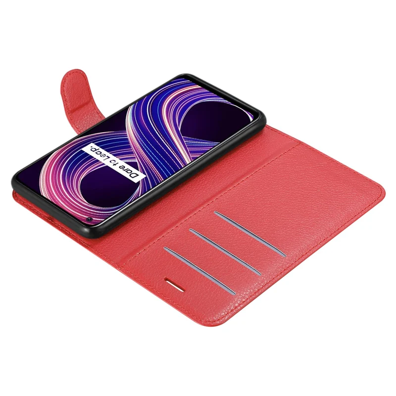 Cadorabo Hülle kompatibel mit Realme 8 5G / V13 / Q3 / Q3i / Narzo 30 5G Schutzhülle mit Magnetverschluss, Standfunktion und Kartenfach