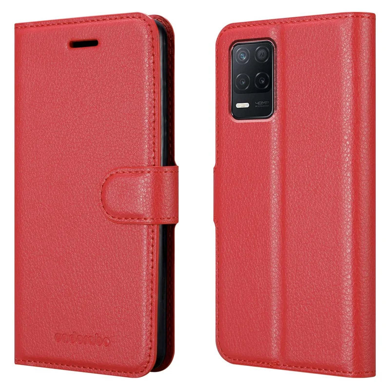 Cadorabo Hülle kompatibel mit Realme 8 5G / V13 / Q3 / Q3i / Narzo 30 5G Schutzhülle mit Magnetverschluss, Standfunktion und Kartenfach