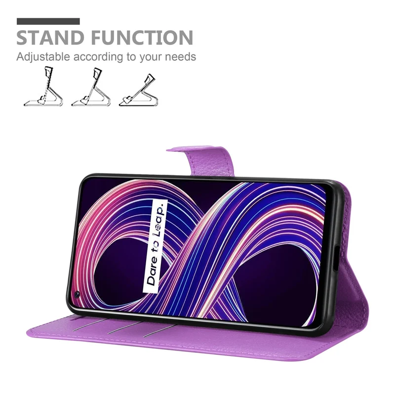 Cadorabo Hülle kompatibel mit Realme 8 5G / V13 / Q3 / Q3i / Narzo 30 5G Schutzhülle mit Magnetverschluss, Standfunktion und Kartenfach