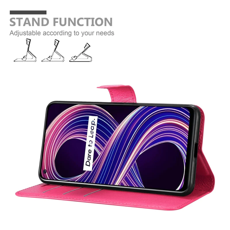 Cadorabo Hülle kompatibel mit Realme 8 5G / V13 / Q3 / Q3i / Narzo 30 5G Schutzhülle mit Magnetverschluss, Standfunktion und Kartenfach