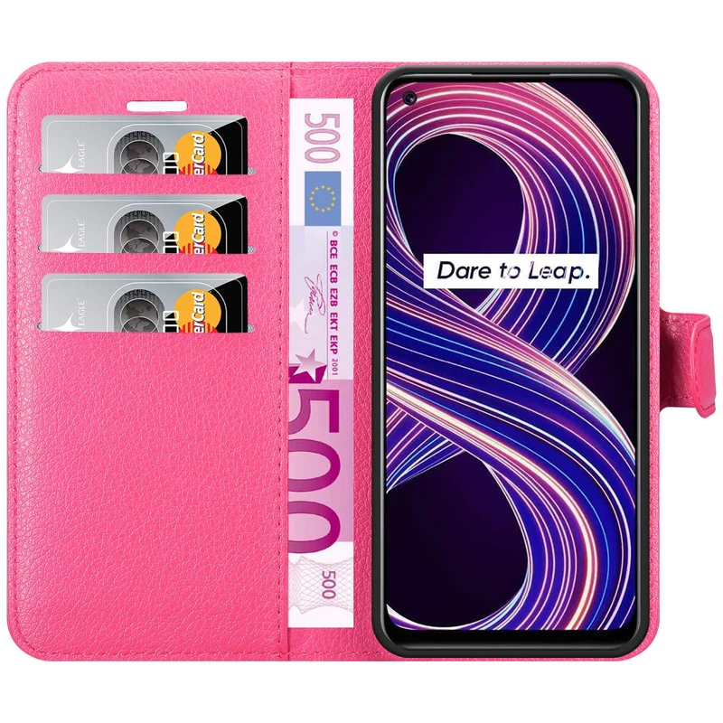 Cadorabo Hülle kompatibel mit Realme 8 5G / V13 / Q3 / Q3i / Narzo 30 5G Schutzhülle mit Magnetverschluss, Standfunktion und Kartenfach