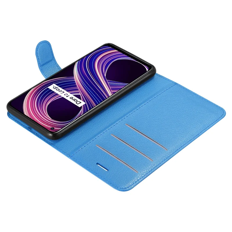 Cadorabo Hülle kompatibel mit Realme 8 5G / V13 / Q3 / Q3i / Narzo 30 5G Schutzhülle mit Magnetverschluss, Standfunktion und Kartenfach