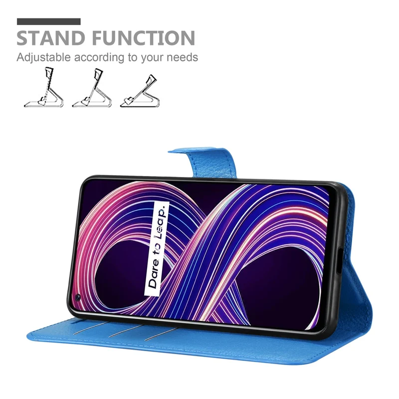 Cadorabo Hülle kompatibel mit Realme 8 5G / V13 / Q3 / Q3i / Narzo 30 5G Schutzhülle mit Magnetverschluss, Standfunktion und Kartenfach