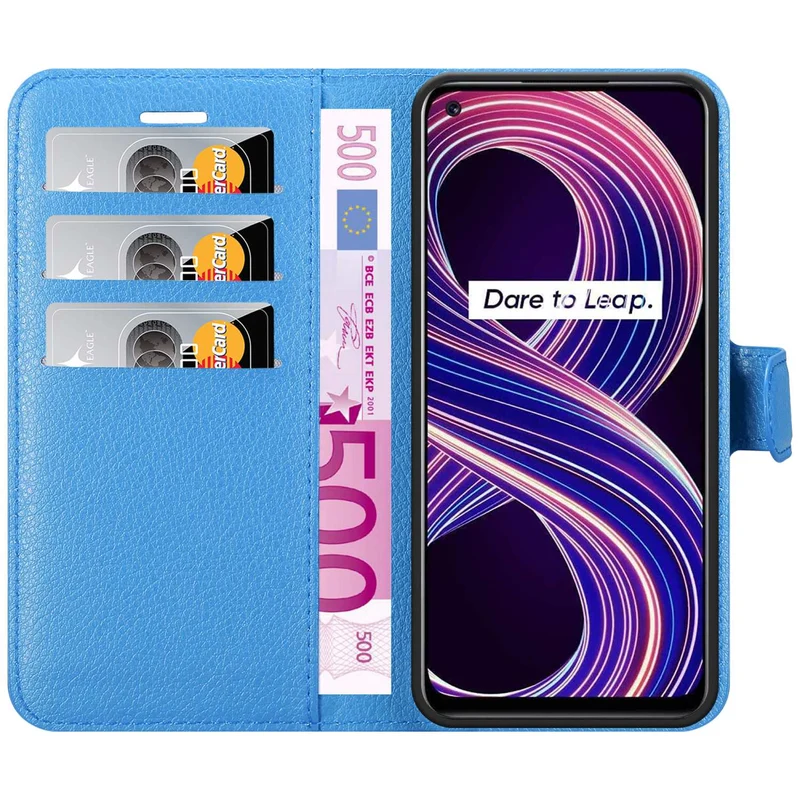 Cadorabo Hülle kompatibel mit Realme 8 5G / V13 / Q3 / Q3i / Narzo 30 5G Schutzhülle mit Magnetverschluss, Standfunktion und Kartenfach