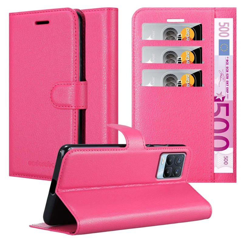 Cadorabo Hülle kompatibel mit Realme 8 4G / 8 PRO Schutzhülle mit Magnetverschluss, Standfunktion und Kartenfach