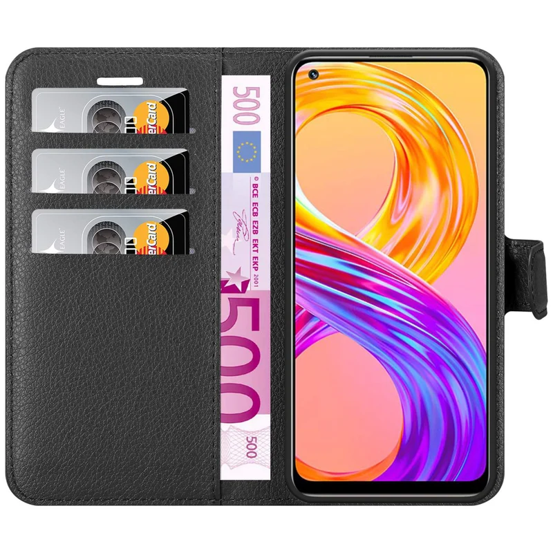 Cadorabo Hülle kompatibel mit Realme 8 4G / 8 PRO Schutzhülle mit Magnetverschluss, Standfunktion und Kartenfach