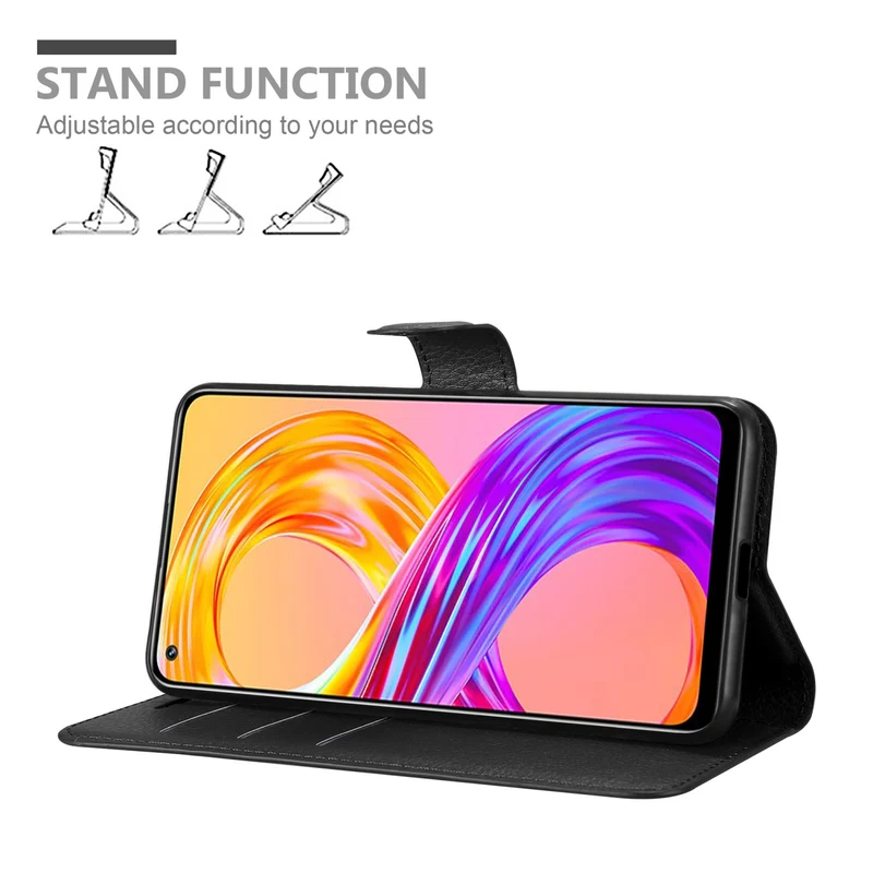 Cadorabo Hülle kompatibel mit Realme 8 4G / 8 PRO Schutzhülle mit Magnetverschluss, Standfunktion und Kartenfach