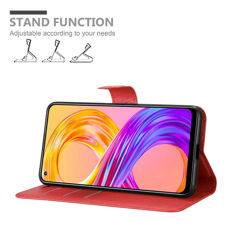 Cadorabo Hülle kompatibel mit Realme 8 4G / 8 PRO Schutzhülle mit Magnetverschluss, Standfunktion und Kartenfach