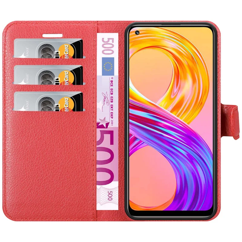 Cadorabo Hülle kompatibel mit Realme 8 4G / 8 PRO Schutzhülle mit Magnetverschluss, Standfunktion und Kartenfach