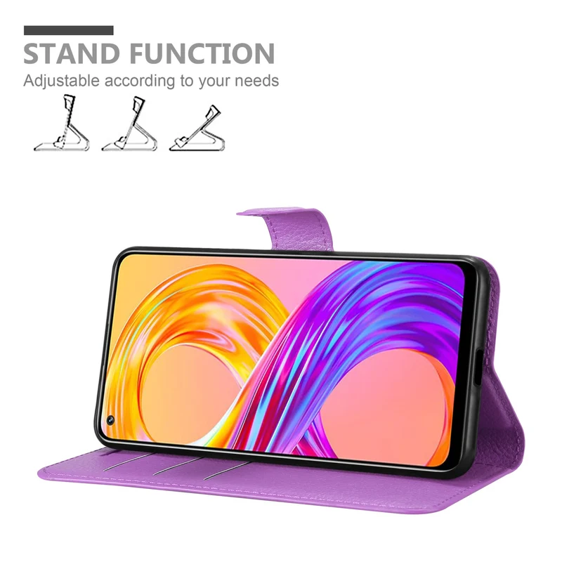 Cadorabo Hülle kompatibel mit Realme 8 4G / 8 PRO Schutzhülle mit Magnetverschluss, Standfunktion und Kartenfach