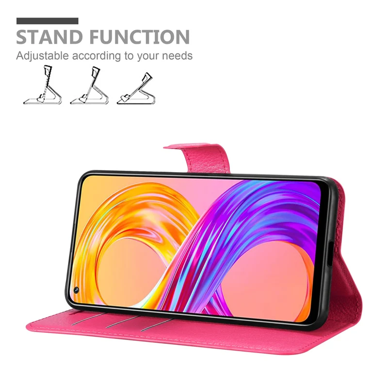 Cadorabo Hülle kompatibel mit Realme 8 4G / 8 PRO Schutzhülle mit Magnetverschluss, Standfunktion und Kartenfach