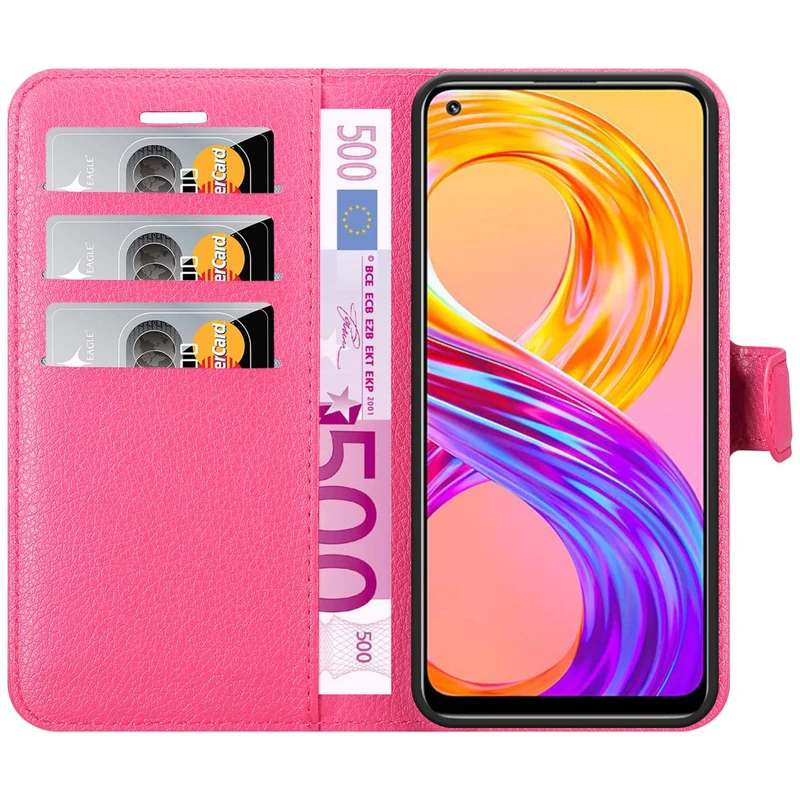 Cadorabo Hülle kompatibel mit Realme 8 4G / 8 PRO Schutzhülle mit Magnetverschluss, Standfunktion und Kartenfach