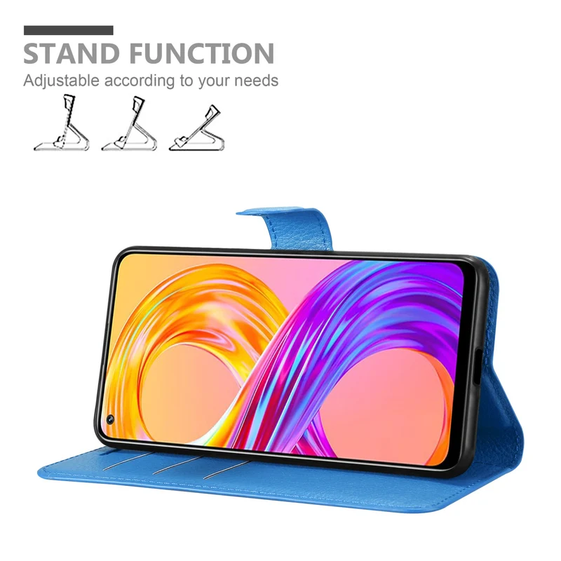 Cadorabo Hülle kompatibel mit Realme 8 4G / 8 PRO Schutzhülle mit Magnetverschluss, Standfunktion und Kartenfach