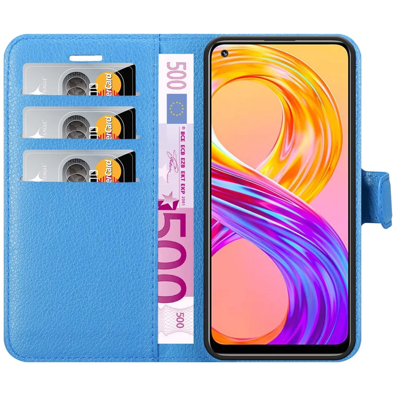 Cadorabo Hülle kompatibel mit Realme 8 4G / 8 PRO Schutzhülle mit Magnetverschluss, Standfunktion und Kartenfach
