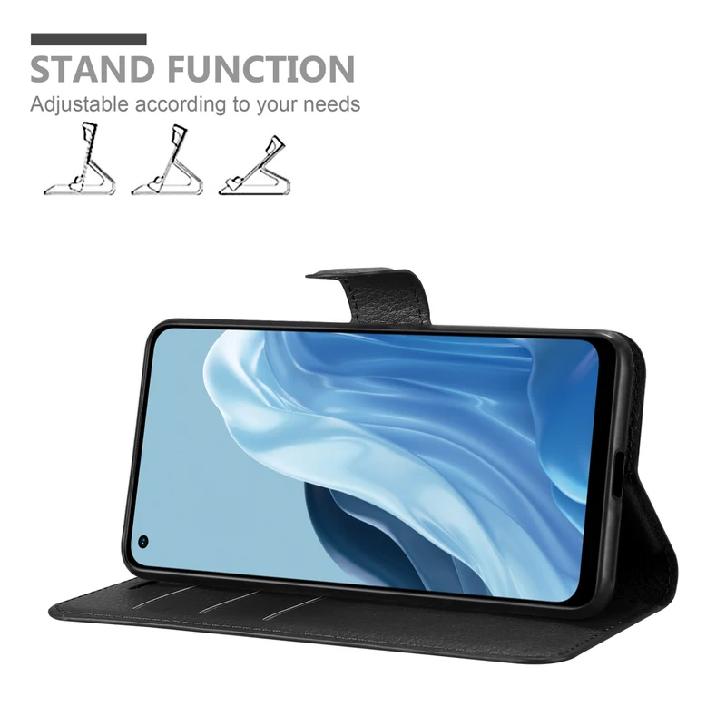Cadorabo Hülle kompatibel mit Realme 7 5G Schutzhülle mit Magnetverschluss, Standfunktion und Kartenfach