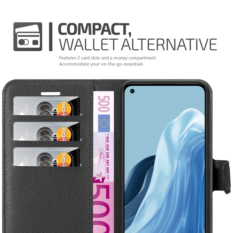 Cadorabo Hülle kompatibel mit Realme 7 5G Schutzhülle mit Magnetverschluss, Standfunktion und Kartenfach