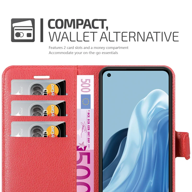 Cadorabo Hülle kompatibel mit Realme 7 5G Schutzhülle mit Magnetverschluss, Standfunktion und Kartenfach