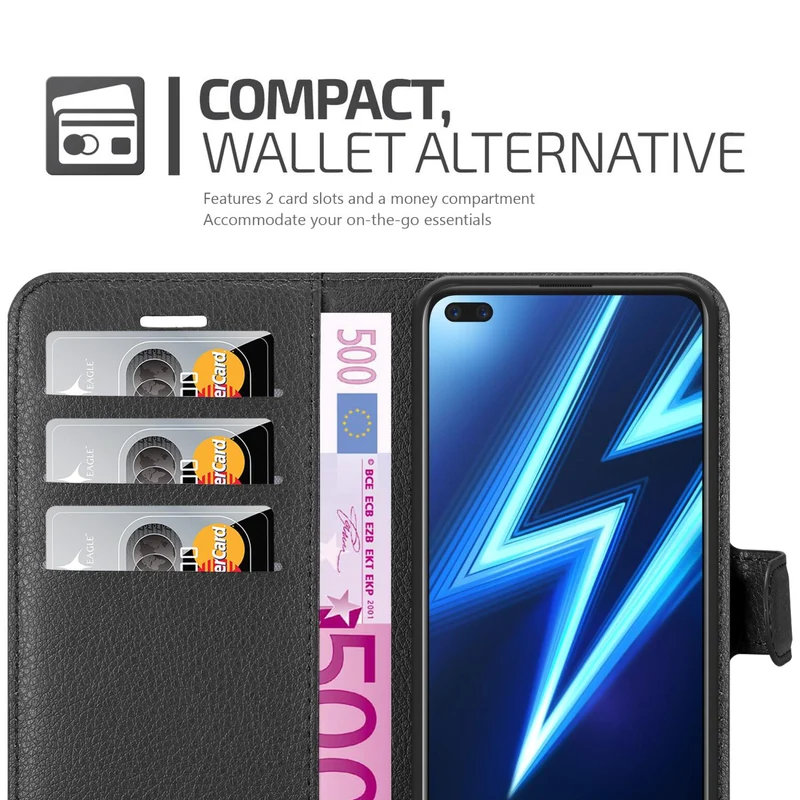 Cadorabo Hülle kompatibel mit Realme 6 PRO Schutzhülle mit Magnetverschluss, Standfunktion und Kartenfach