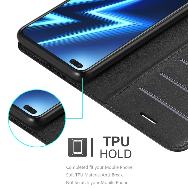 Cadorabo Hülle kompatibel mit Realme 6 PRO Schutzhülle mit Magnetverschluss, Standfunktion und Kartenfach