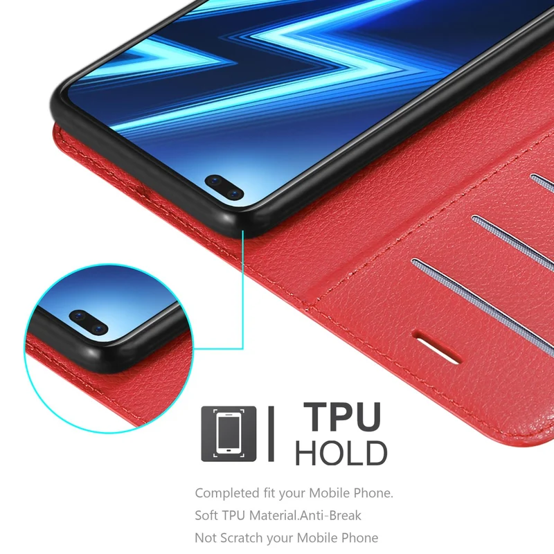Cadorabo Hülle kompatibel mit Realme 6 PRO Schutzhülle mit Magnetverschluss, Standfunktion und Kartenfach