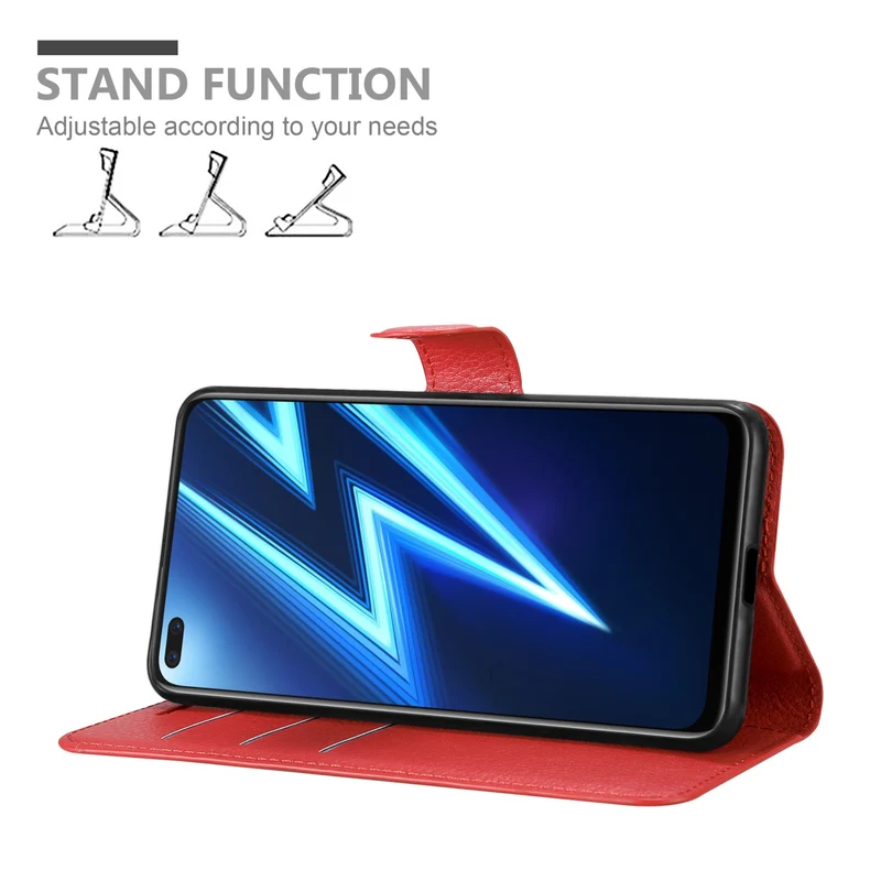 Cadorabo Hülle kompatibel mit Realme 6 PRO Schutzhülle mit Magnetverschluss, Standfunktion und Kartenfach
