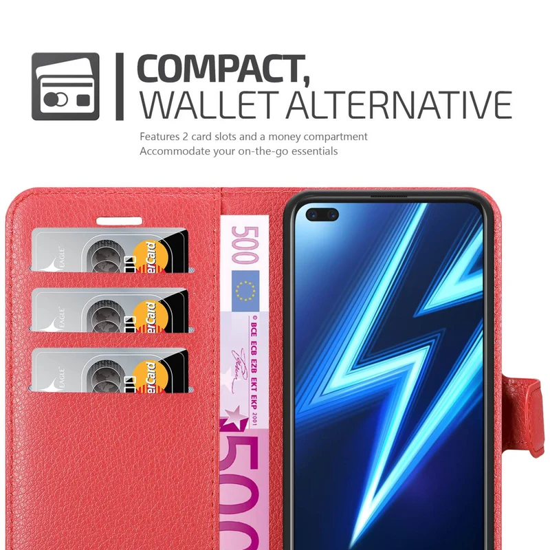 Cadorabo Hülle kompatibel mit Realme 6 PRO Schutzhülle mit Magnetverschluss, Standfunktion und Kartenfach