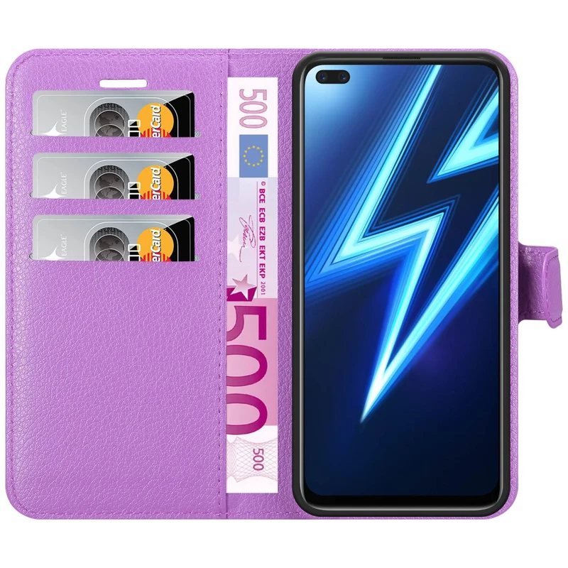 Cadorabo Hülle kompatibel mit Realme 6 PRO Schutzhülle mit Magnetverschluss, Standfunktion und Kartenfach