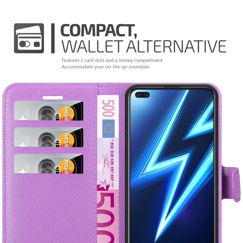 Cadorabo Hülle kompatibel mit Realme 6 PRO Schutzhülle mit Magnetverschluss, Standfunktion und Kartenfach