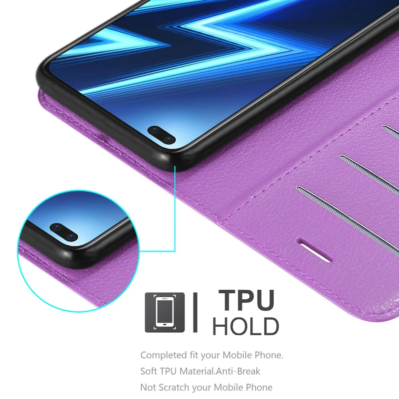 Cadorabo Hülle kompatibel mit Realme 6 PRO Schutzhülle mit Magnetverschluss, Standfunktion und Kartenfach