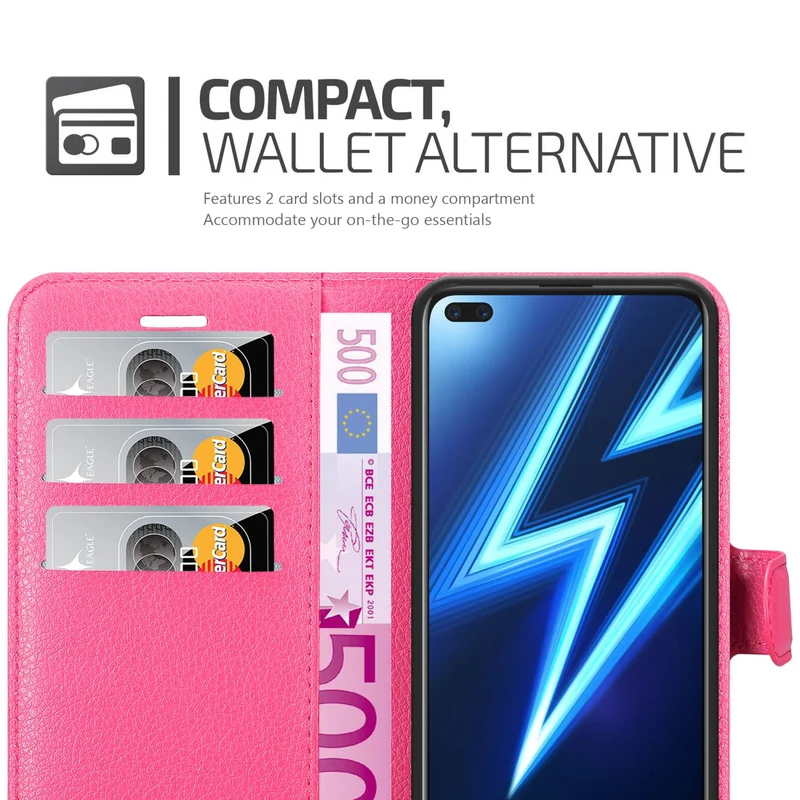 Cadorabo Hülle kompatibel mit Realme 6 PRO Schutzhülle mit Magnetverschluss, Standfunktion und Kartenfach