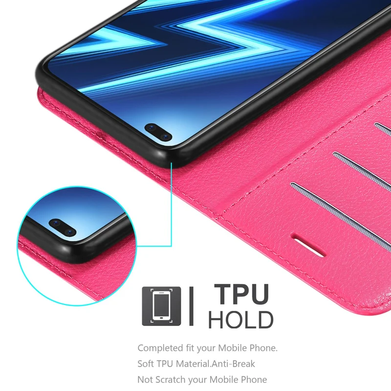 Cadorabo Hülle kompatibel mit Realme 6 PRO Schutzhülle mit Magnetverschluss, Standfunktion und Kartenfach