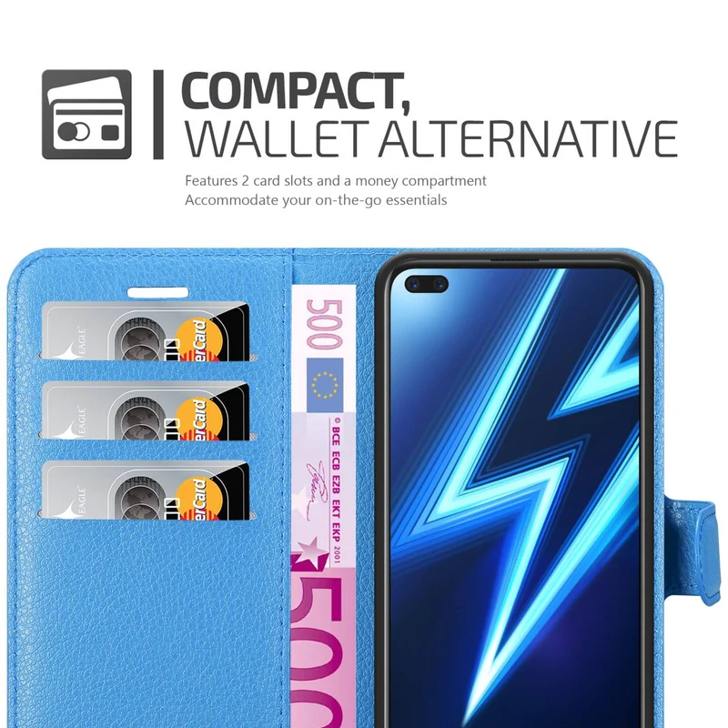 Cadorabo Hülle kompatibel mit Realme 6 PRO Schutzhülle mit Magnetverschluss, Standfunktion und Kartenfach