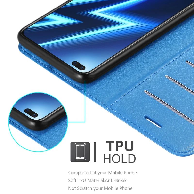 Cadorabo Hülle kompatibel mit Realme 6 PRO Schutzhülle mit Magnetverschluss, Standfunktion und Kartenfach