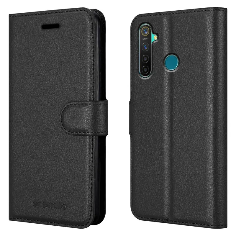 Cadorabo Hülle kompatibel mit Realme 5 PRO / Realme Q Schutzhülle mit Magnetverschluss, Standfunktion und Kartenfach