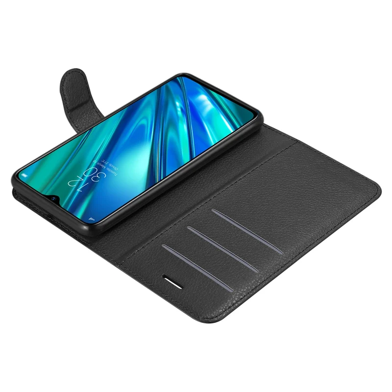 Cadorabo Hülle kompatibel mit Realme 5 PRO / Realme Q Schutzhülle mit Magnetverschluss, Standfunktion und Kartenfach