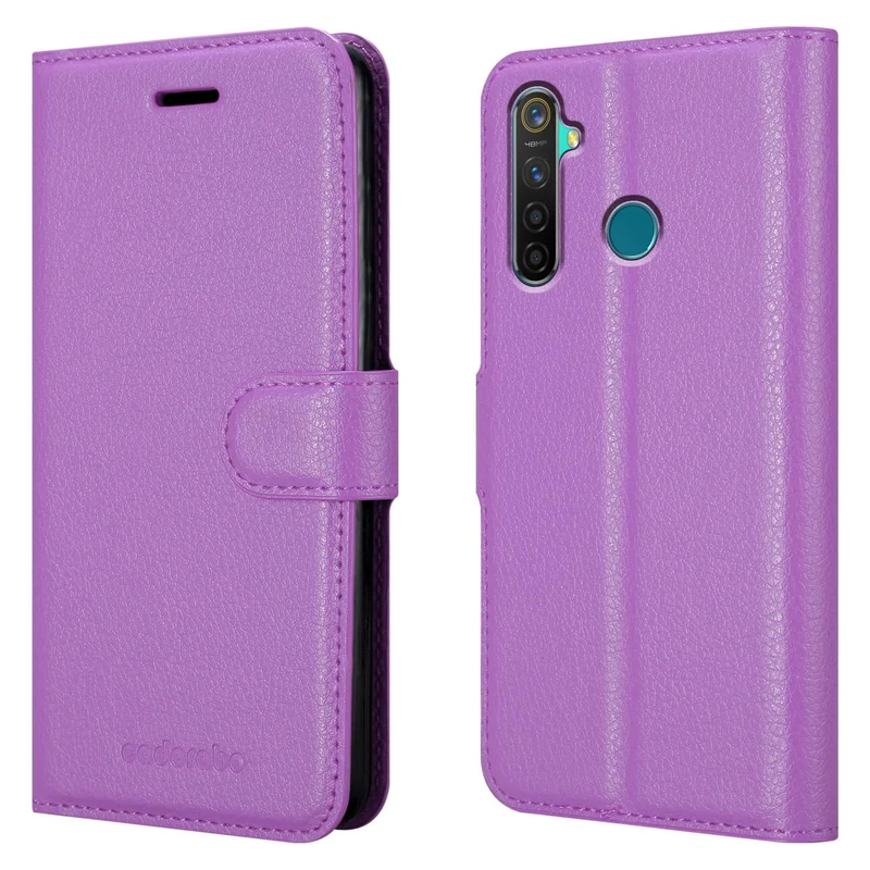 Cadorabo Hülle kompatibel mit Realme 5 PRO / Realme Q Schutzhülle mit Magnetverschluss, Standfunktion und Kartenfach