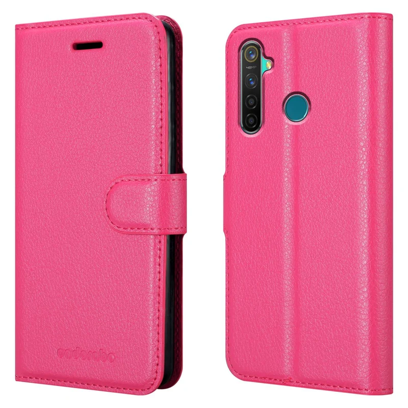 Cadorabo Hülle kompatibel mit Realme 5 PRO / Realme Q Schutzhülle mit Magnetverschluss, Standfunktion und Kartenfach