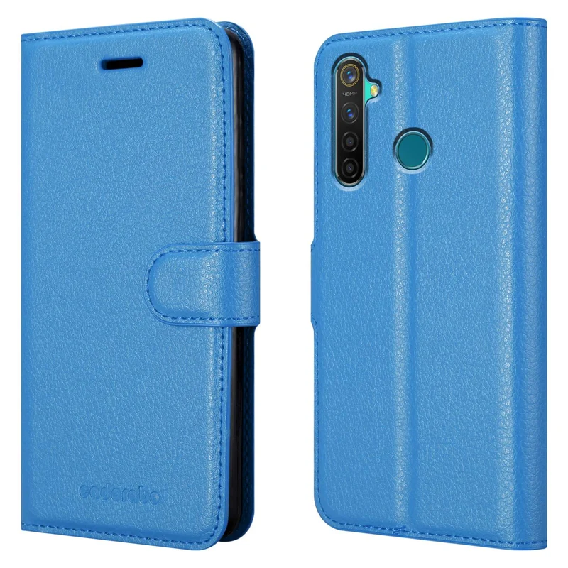 Cadorabo Hülle kompatibel mit Realme 5 PRO / Realme Q Schutzhülle mit Magnetverschluss, Standfunktion und Kartenfach