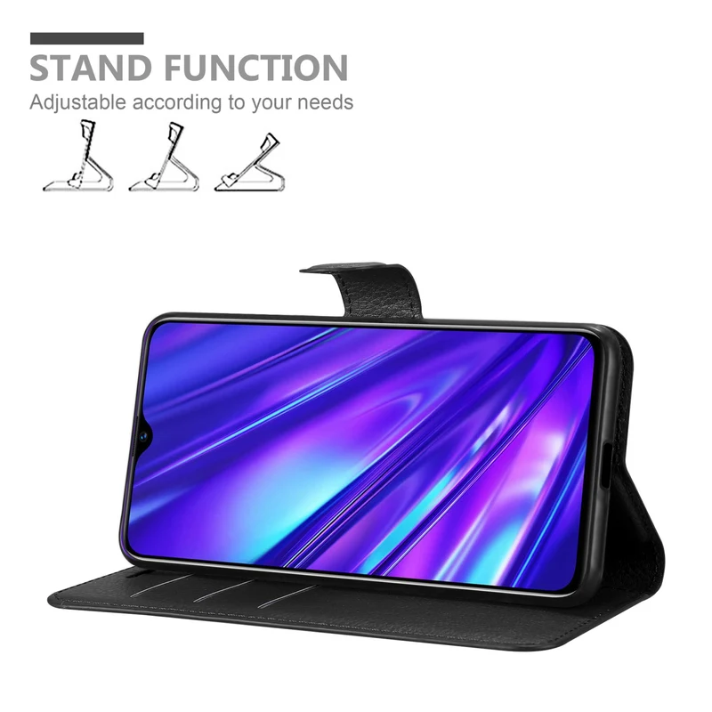 Cadorabo Hülle kompatibel mit Realme 5 / 5i / 6i / C3 Schutzhülle mit Magnetverschluss, Standfunktion und Kartenfach