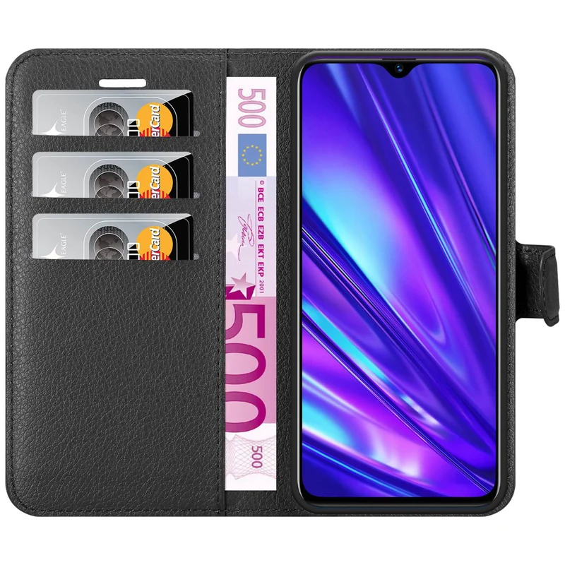 Cadorabo Hülle kompatibel mit Realme 5 / 5i / 6i / C3 Schutzhülle mit Magnetverschluss, Standfunktion und Kartenfach