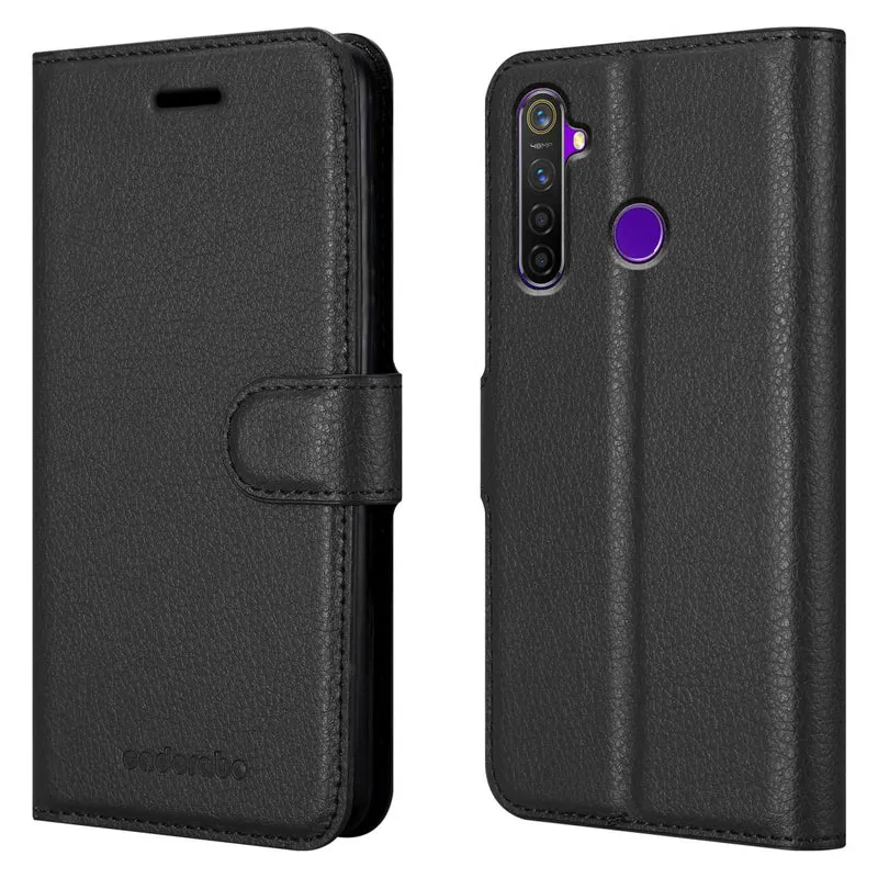 Cadorabo Hülle kompatibel mit Realme 5 / 5i / 6i / C3 Schutzhülle mit Magnetverschluss, Standfunktion und Kartenfach