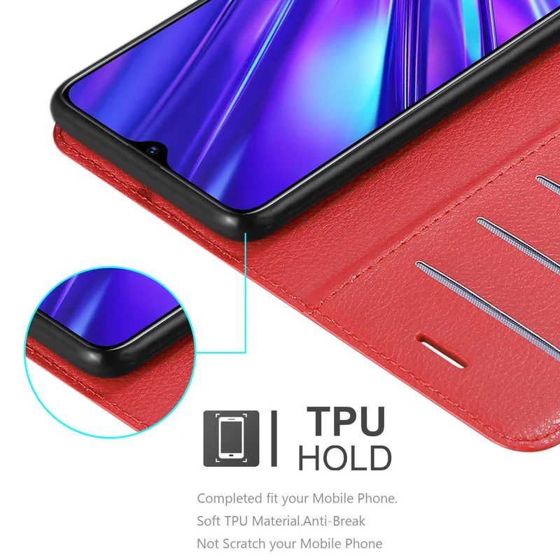 Cadorabo Hülle kompatibel mit Realme 5 / 5i / 6i / C3 Schutzhülle mit Magnetverschluss, Standfunktion und Kartenfach