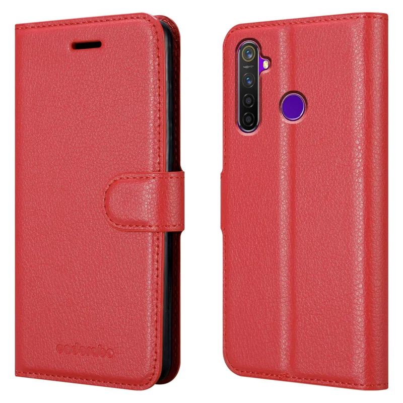 Cadorabo Hülle kompatibel mit Realme 5 / 5i / 6i / C3 Schutzhülle mit Magnetverschluss, Standfunktion und Kartenfach