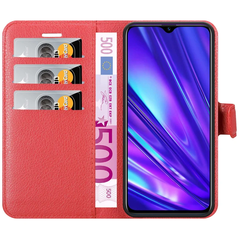 Cadorabo Hülle kompatibel mit Realme 5 / 5i / 6i / C3 Schutzhülle mit Magnetverschluss, Standfunktion und Kartenfach