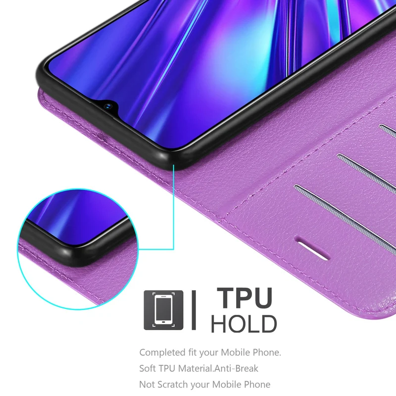 Cadorabo Hülle kompatibel mit Realme 5 / 5i / 6i / C3 Schutzhülle mit Magnetverschluss, Standfunktion und Kartenfach