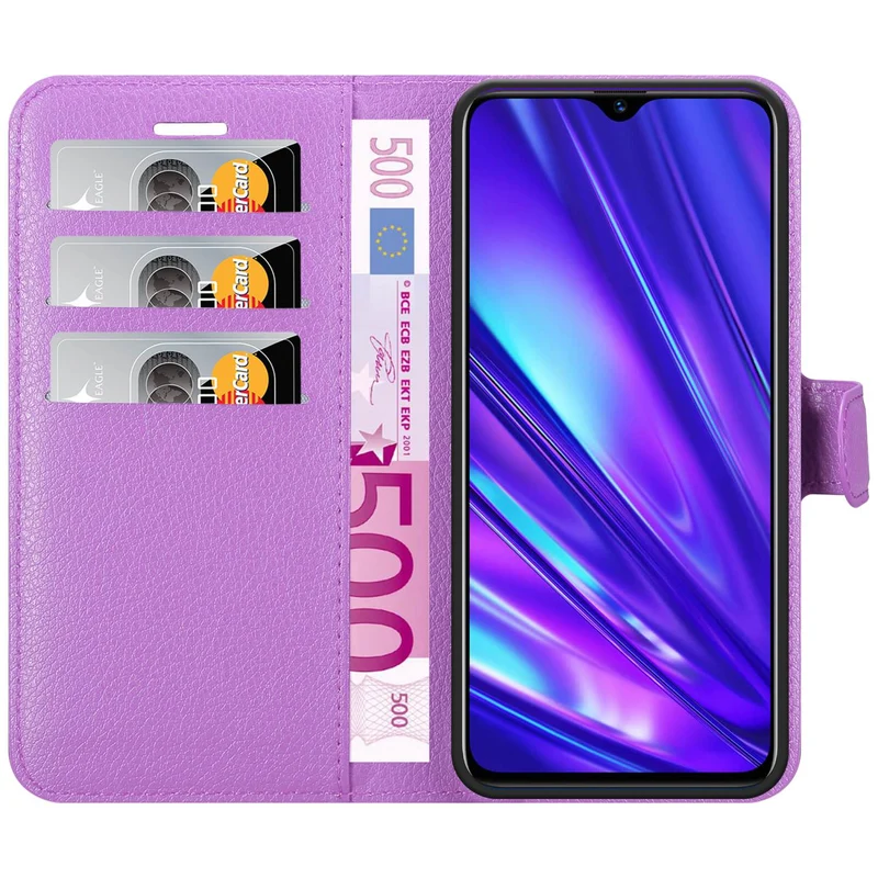 Cadorabo Hülle kompatibel mit Realme 5 / 5i / 6i / C3 Schutzhülle mit Magnetverschluss, Standfunktion und Kartenfach