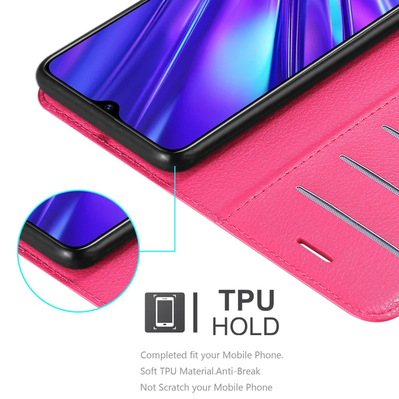 Cadorabo Hülle kompatibel mit Realme 5 / 5i / 6i / C3 Schutzhülle mit Magnetverschluss, Standfunktion und Kartenfach