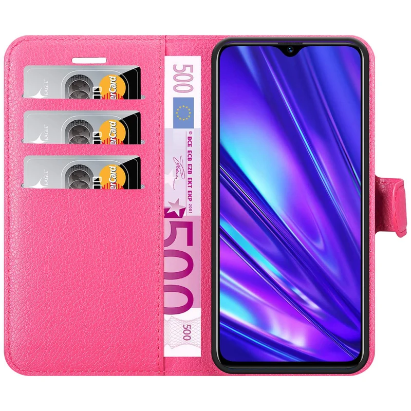 Cadorabo Hülle kompatibel mit Realme 5 / 5i / 6i / C3 Schutzhülle mit Magnetverschluss, Standfunktion und Kartenfach