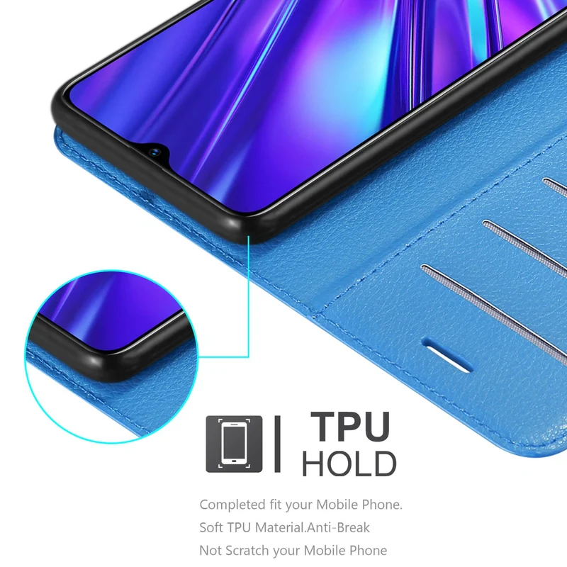 Cadorabo Hülle kompatibel mit Realme 5 / 5i / 6i / C3 Schutzhülle mit Magnetverschluss, Standfunktion und Kartenfach